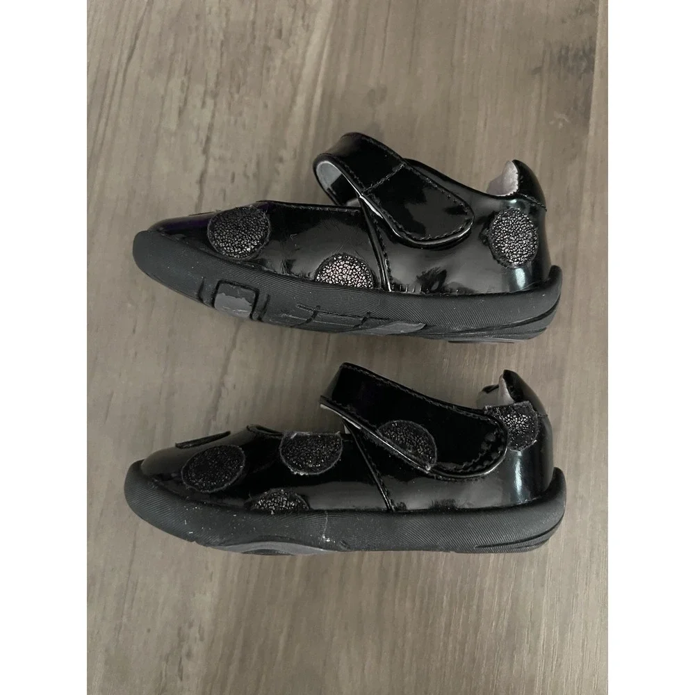 Pediped Toddler Girls Giselle Black Patent‎ Leather Shoes w/ Box Sz 4/4.5 VGC!